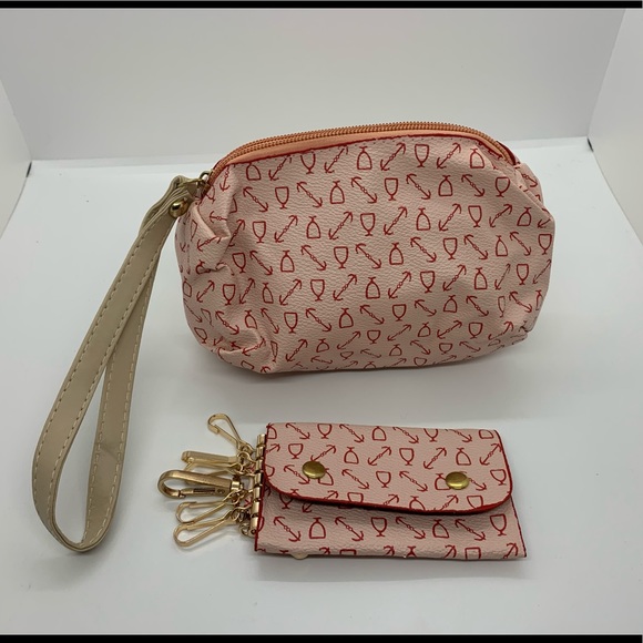 6 piece vegan leather beautiful pink bag set - Picture 9 of 16